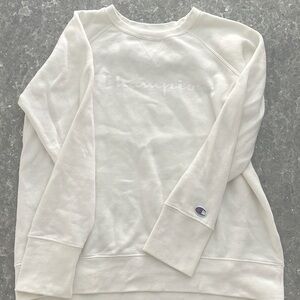 White Champion Pullover Crewneck